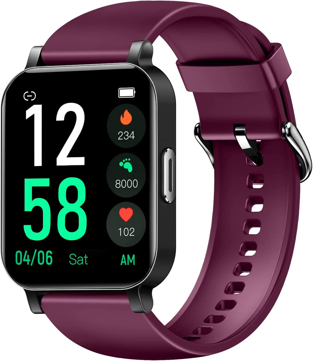 EURANS Smart Watch 41mm, Full Touchscreen Smartwatch, Fitness Tracker with Heart Rate Monitor & SpO2, IP68 Waterproof Pedometer Watch for Women Men Compatible with iOS & Android Phones