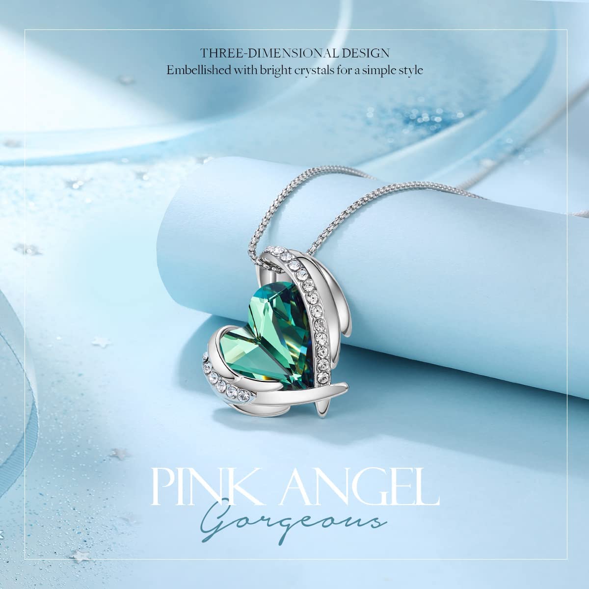 CDE Love Heart Pendant Necklaces for Women Silver Tone Rose Gold Tone Crystals Birthstone Christmas Jewelry Gifts for Women Mother's Day Birthday/Anniversary Day