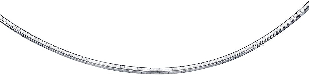 14k Gold Sparkle Cut Classic Omega Necklace With Box Catch Jewelry Gifts for Women in White Gold Yellow Gold Choice of Lengths 16 18 20 and Variety of mm Options