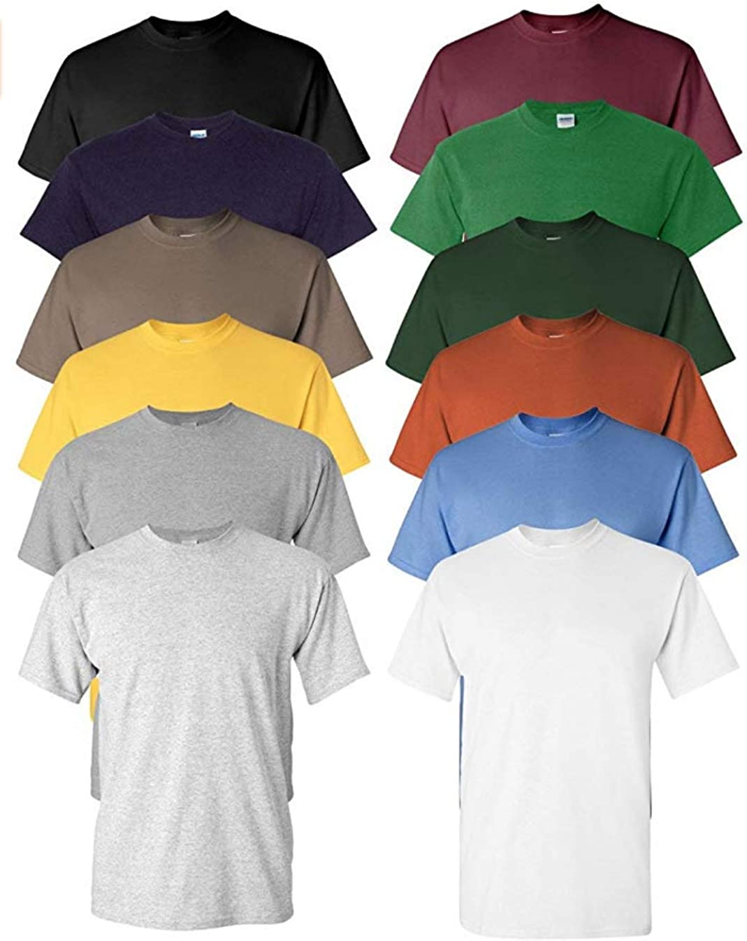 Gildan Men's Heavy Cotton Tee (Pack of 12), Assorted Mixed Color