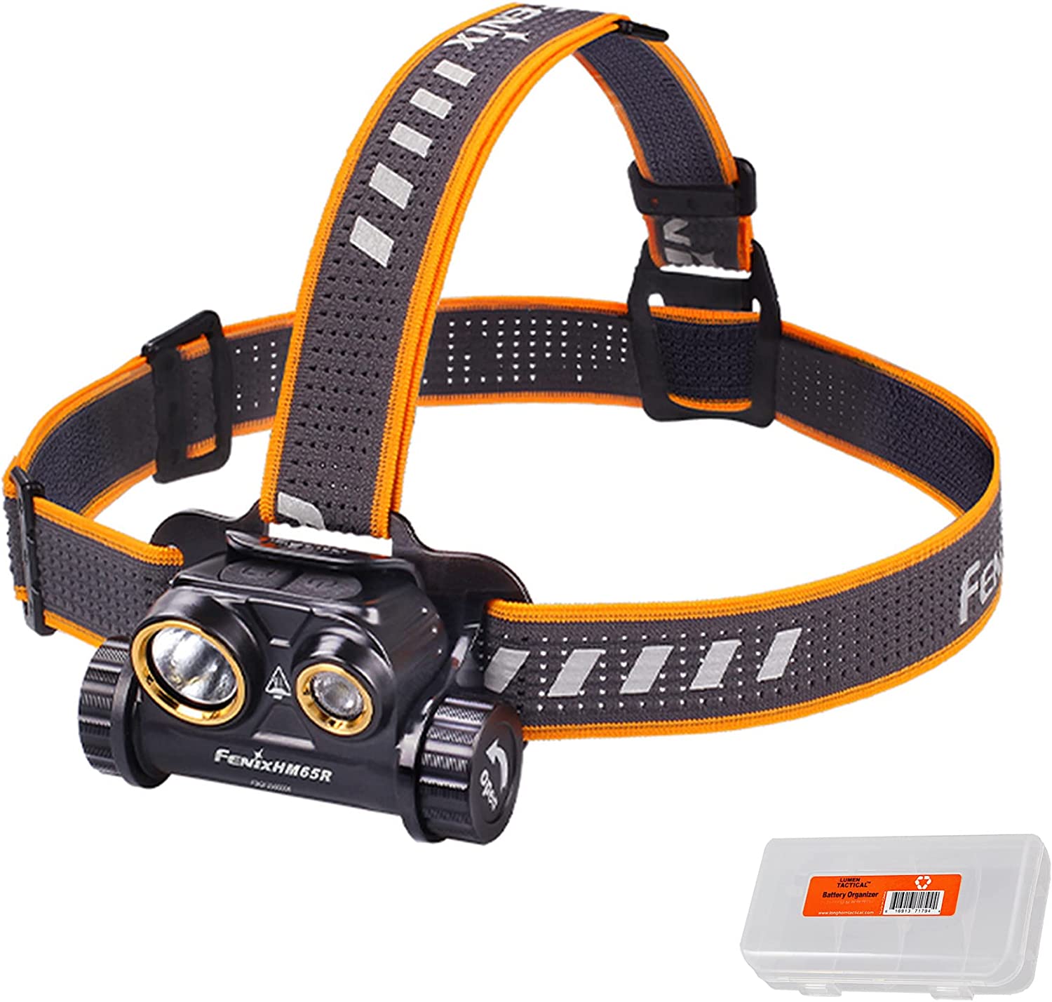 Fenix HM65R Headlamp, 1400 Lumen USB-C Rechargeable Spot and Flood Dual Beam with LumenTac Organizer