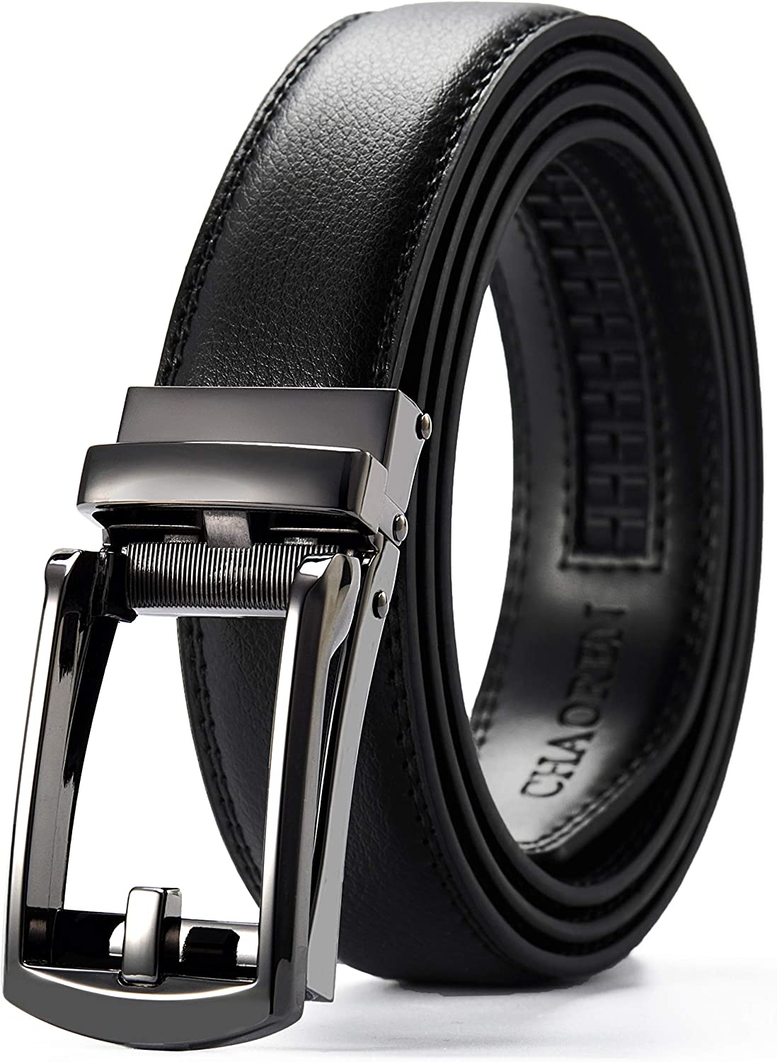 CHAOREN Dress Belts for Men - Mens Ratchet Belt 1 1/4" Adjustable with Click Buckle - Perfect Companion to Mens Dress Shoes