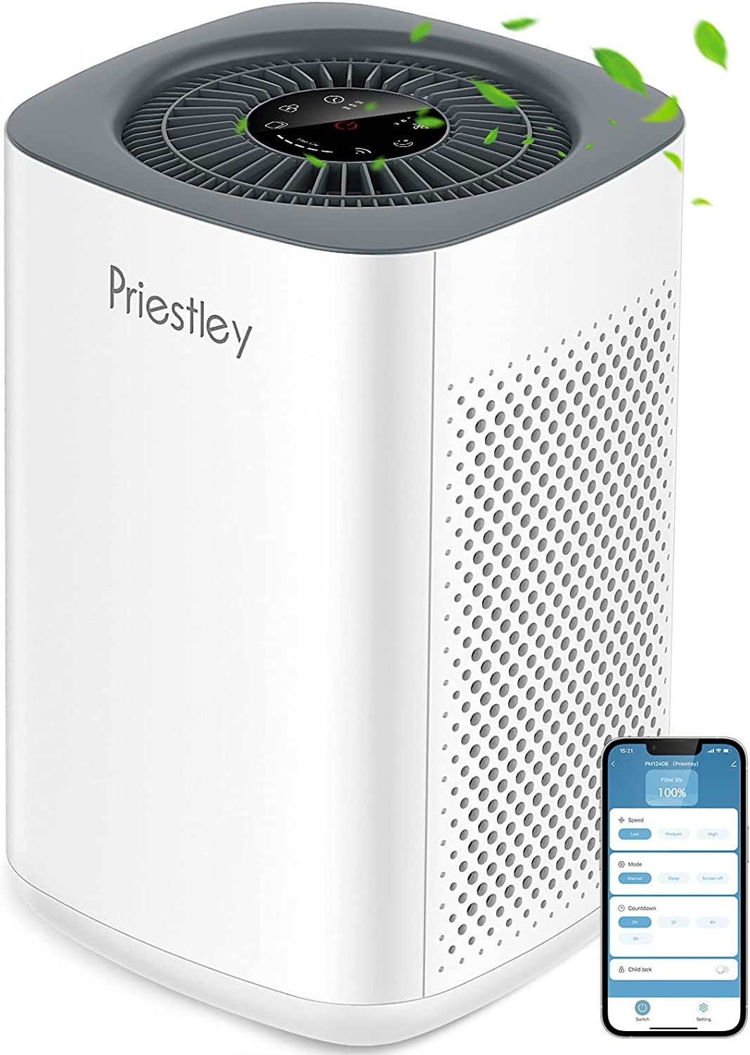 Air Purifiers for Home Large Room up to 1000 Ft2, Smart WiFi Control, Removes 99.97% of Particles with H13 True HEPA Filter for 3-Stage Filtration, Air Cleaner for Allergies, Pets, Smoke